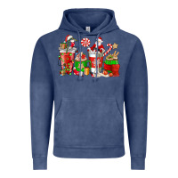 Vintage Denim Santa coffee cups Vintage Hoodie - NancyCooperArtShop