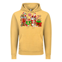 Vintage Mustard Santa coffee cups Vintage Hoodie - NancyCooperArtShop