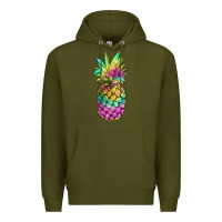 Army Green tie dye pineapple Premium Hoodie - JahusDesignShop