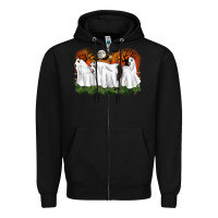 Black ghost horses halloween Zipper Hoodie - CowGirlArtShop