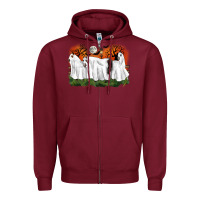 Burgundy ghost horses halloween Zipper Hoodie - CowGirlArtShop