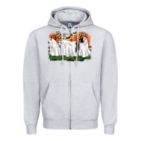 Heather Grey ghost horses halloween Zipper Hoodie - CowGirlArtShop