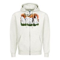 Oatmeal Heather ghost horses halloween Zipper Hoodie - CowGirlArtShop