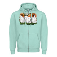 Seafoam ghost horses halloween Zipper Hoodie - CowGirlArtShop