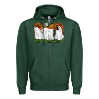 Sports Green ghost horses halloween Zipper Hoodie - CowGirlArtShop