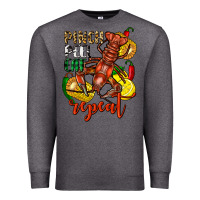 Charcoal Heather Pinch peel eat repeat crawfish Premium Sweatshirt - FaDigitalArtStudio