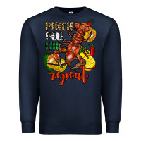 Navy Pinch peel eat repeat crawfish Premium Sweatshirt - FaDigitalArtStudio