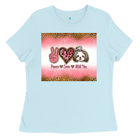 Baby Blue peace love shih tzu Ladies Tee - Jasminsmagicworld