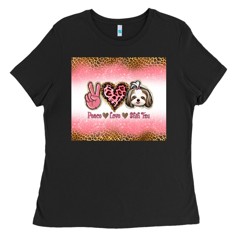 Peace Love Shih Tzu Ladies Tee by Jasminsmagicworld | Teevron