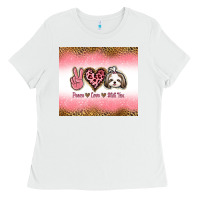 White peace love shih tzu Ladies Tee - Jasminsmagicworld