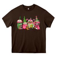 Pink Christmas Gnomes Coffee Cups Heavy Core Tee | Teevron