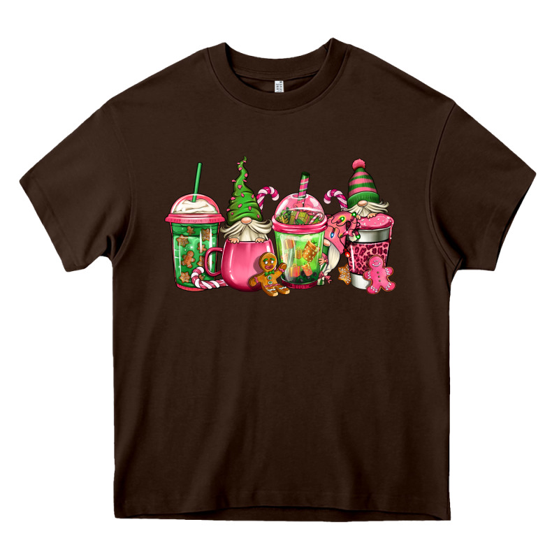Pink Christmas Gnomes Coffee Cups Heavy Core Tee by Jasminsmagicworld | Teevron