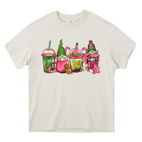 Cream pink christmas gnomes coffee cups Heavy Core Tee - Jasminsmagicworld