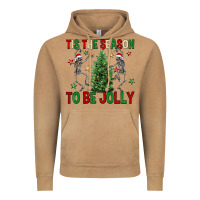 Vintage Camel Tis' the season to be Jolly Vintage Hoodie - NancyCooperArtShop