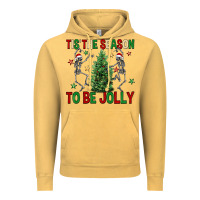 Vintage Mustard Tis' the season to be Jolly Vintage Hoodie - NancyCooperArtShop