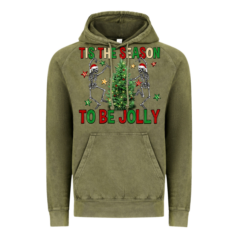 Tis' The Season To Be Jolly Vintage Hoodie by NancyCooperArtShop | Teevron