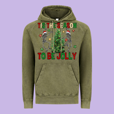 Tis' The Season To Be Jolly Vintage Hoodie Designed By Nancycooperartshop