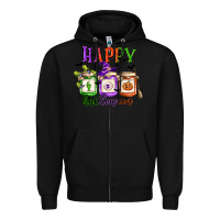 Black happy halloween jars Zipper Hoodie - CowGirlArtShop