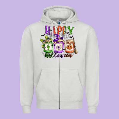 Happy Halloween Jars Zipper Hoodie Designed By Cowgirlartshop