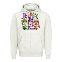 Oatmeal Heather happy halloween jars Zipper Hoodie - CowGirlArtShop