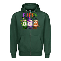 Sports Green happy halloween jars Zipper Hoodie - CowGirlArtShop