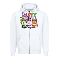 White happy halloween jars Zipper Hoodie - CowGirlArtShop