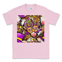 Bubblegum Pink Mardi Gras cow with carnival mask seamless pattern Classic Tee - BundleAndBundleShop