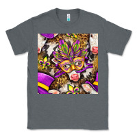 Charcoal Heather Mardi Gras cow with carnival mask seamless pattern Classic Tee - BundleAndBundleShop