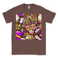 Chestnut Mardi Gras cow with carnival mask seamless pattern Classic Tee - BundleAndBundleShop
