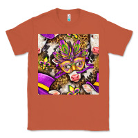 Copper Mardi Gras cow with carnival mask seamless pattern Classic Tee - BundleAndBundleShop