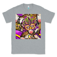 Heather Grey Mardi Gras cow with carnival mask seamless pattern Classic Tee - BundleAndBundleShop