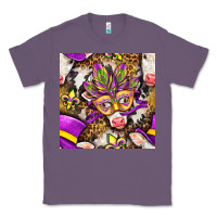 Lavender Mardi Gras cow with carnival mask seamless pattern Classic Tee - BundleAndBundleShop