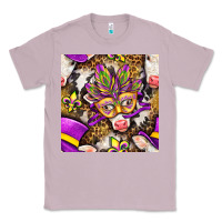 Lilac Mardi Gras cow with carnival mask seamless pattern Classic Tee - BundleAndBundleShop