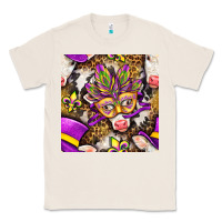 Natural Mardi Gras cow with carnival mask seamless pattern Classic Tee - BundleAndBundleShop