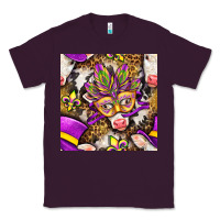 Plum Mardi Gras cow with carnival mask seamless pattern Classic Tee - BundleAndBundleShop