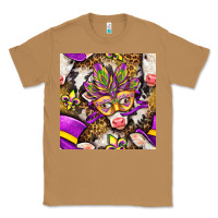 Toasted Coconut Mardi Gras cow with carnival mask seamless pattern Classic Tee - BundleAndBundleShop