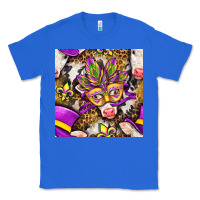 True Royal Mardi Gras cow with carnival mask seamless pattern Classic Tee - BundleAndBundleShop