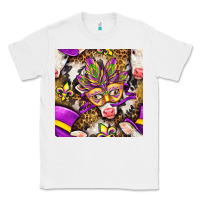 Mardi Gras Cow With Carnival Mask Seamless Pattern Classic Tee | Teevron