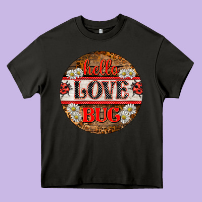 Hello Love Bug Ladybug Ornament Heavy Core Tee Designed By Barkaloodesign
