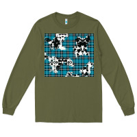 Army Green winter plaid and cowhide pattern Long Sleeve Tee - RanaPortraitStore