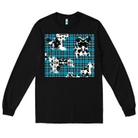 Black winter plaid and cowhide pattern Long Sleeve Tee - RanaPortraitStore