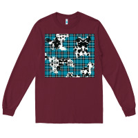 Burgundy winter plaid and cowhide pattern Long Sleeve Tee - RanaPortraitStore
