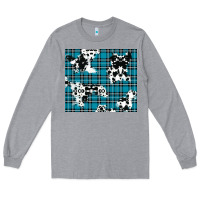 Heather Grey winter plaid and cowhide pattern Long Sleeve Tee - RanaPortraitStore