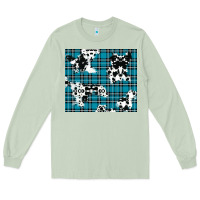 Matcha winter plaid and cowhide pattern Long Sleeve Tee - RanaPortraitStore