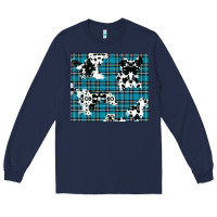 Navy winter plaid and cowhide pattern Long Sleeve Tee - RanaPortraitStore