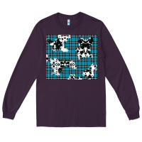 Plum winter plaid and cowhide pattern Long Sleeve Tee - RanaPortraitStore
