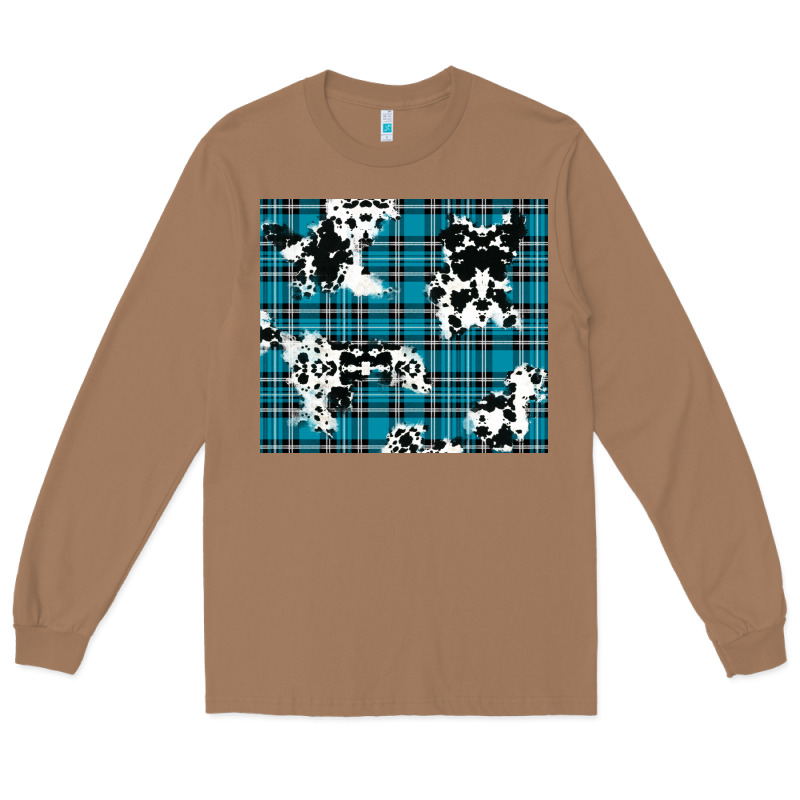 Winter Plaid And Cowhide Pattern Long Sleeve Tee by RanaPortraitStore | Teevron