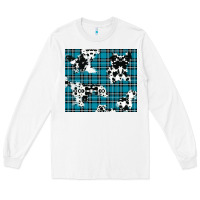 White winter plaid and cowhide pattern Long Sleeve Tee - RanaPortraitStore