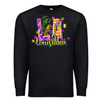 Black Louisiana LA Mardi Gras Premium Sweatshirt - FaDigitalArtStudio