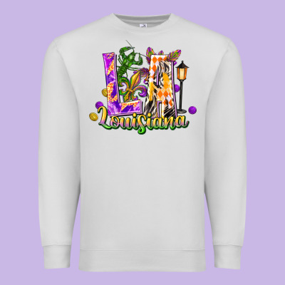 Louisiana La Mardi Gras Premium Sweatshirt Designed By Fadigitalartstudio